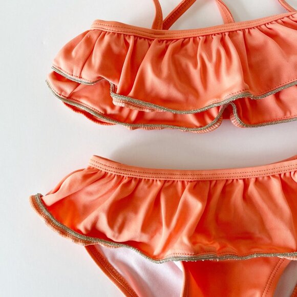Janie & Jack Tangerine Ruffle Bikini - Picture 2 of 5